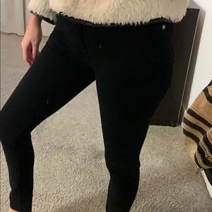 Black Velvety Skinny Jeans